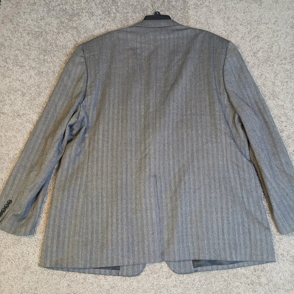 Joseph & Feiss Gold Men Grey Herringbone Two Button Blazer Sport Coat Jacket 52L